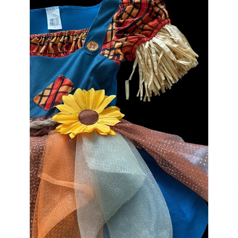 Girls‎ Scarecrow Costume Tutu Skirt Sz 2T Halloween Thanksgiving Fall Pumpkin 2
